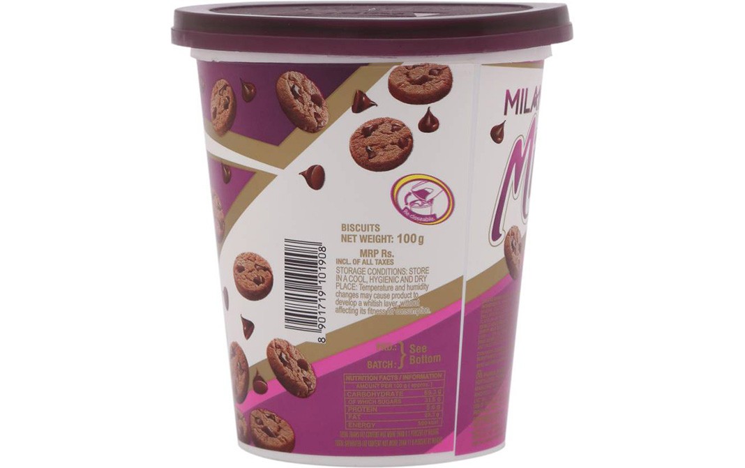 Parle Milano Minis Chocolate Chip Cookies   Tub  100 grams
